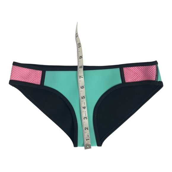 EBuddy bikini swim bottoms neoprene aqua green and pink Size Small - Picture 6 of 6